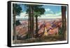 Grand Canyon Nat'l Park, Arizona - Panoramic View from Point Imperial, c.1938-Lantern Press-Framed Stretched Canvas