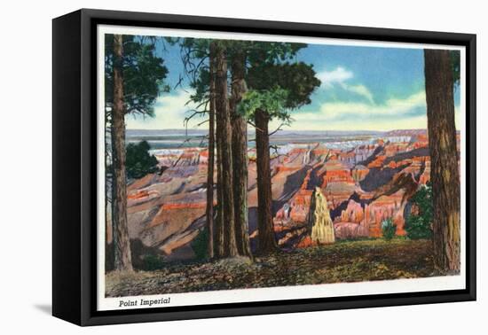 Grand Canyon Nat'l Park, Arizona - Panoramic View from Point Imperial, c.1938-Lantern Press-Framed Stretched Canvas
