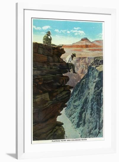 Grand Canyon Nat'l Park, Arizona - Plateau Point and Colorado River-Lantern Press-Framed Art Print