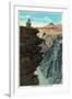 Grand Canyon Nat'l Park, Arizona - Plateau Point and Colorado River-Lantern Press-Framed Art Print