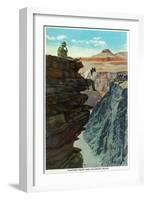Grand Canyon Nat'l Park, Arizona - Plateau Point and Colorado River-Lantern Press-Framed Art Print