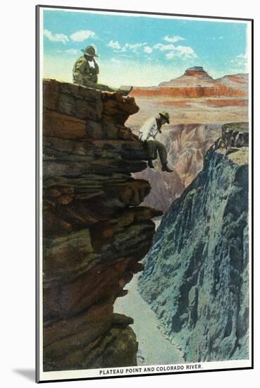 Grand Canyon Nat'l Park, Arizona - Plateau Point and Colorado River-Lantern Press-Mounted Art Print