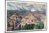 Grand Canyon Nat'l Park, Arizona - Powell Point View of a Canyon Storm-Lantern Press-Mounted Art Print