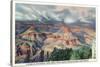 Grand Canyon Nat'l Park, Arizona - Powell Point View of a Canyon Storm-Lantern Press-Stretched Canvas