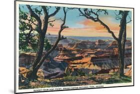 Grand Canyon Nat'l Park, Arizona - Sunset View from Hopi Point-Lantern Press-Mounted Art Print