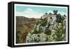 Grand Canyon Nat'l Park, Arizona - View of Indian Ruins at Moran Point, c.1932-Lantern Press-Framed Stretched Canvas