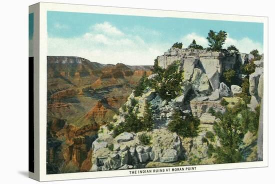 Grand Canyon Nat'l Park, Arizona - View of Indian Ruins at Moran Point, c.1932-Lantern Press-Stretched Canvas