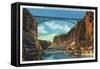 Grand Canyon Nat'l Park, Arizona - View of the Grand Canyon Navajo Bridge at Lee's Ferry, c.1938-Lantern Press-Framed Stretched Canvas
