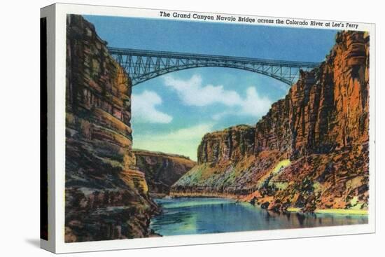 Grand Canyon Nat'l Park, Arizona - View of the Grand Canyon Navajo Bridge at Lee's Ferry, c.1938-Lantern Press-Stretched Canvas