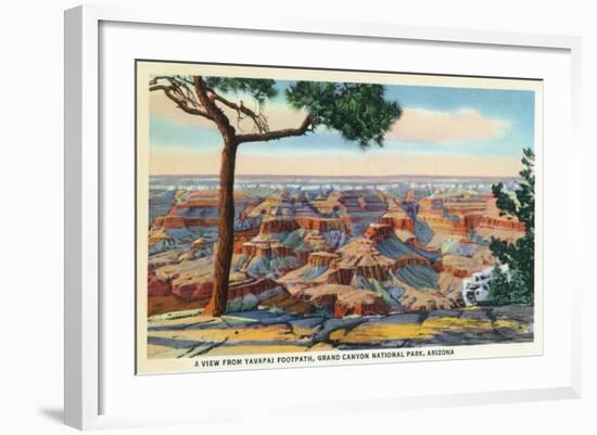 Grand Canyon Nat'l Park, Arizona - Yavapai Footpath View of Canyon-Lantern Press-Framed Art Print