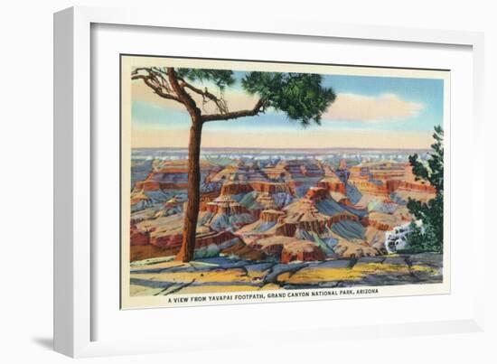 Grand Canyon Nat'l Park, Arizona - Yavapai Footpath View of Canyon-Lantern Press-Framed Art Print