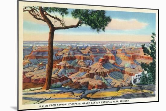 Grand Canyon Nat'l Park, Arizona - Yavapai Footpath View of Canyon-Lantern Press-Mounted Art Print