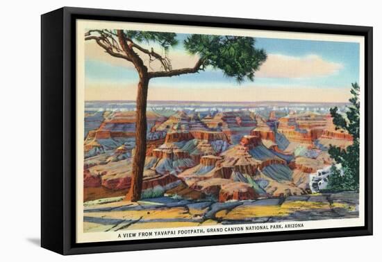Grand Canyon Nat'l Park, Arizona - Yavapai Footpath View of Canyon-Lantern Press-Framed Stretched Canvas