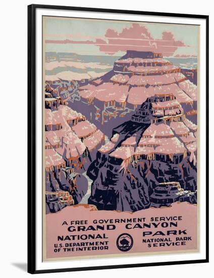 Grand Canyon National Park, a Free Government Service, ca. 1938-WPA-Framed Art Print