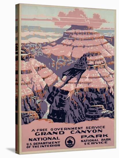 Grand Canyon National Park, a Free Government Service, ca. 1938-WPA-Stretched Canvas