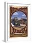Grand Canyon National Park, Arizona, Grand Canyon Railway-Lantern Press-Framed Art Print