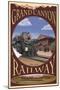 Grand Canyon National Park, Arizona, Grand Canyon Railway-Lantern Press-Mounted Art Print