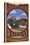 Grand Canyon National Park, Arizona, Grand Canyon Railway-Lantern Press-Stretched Canvas