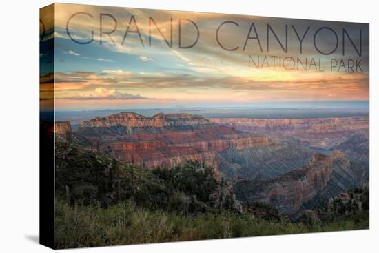 Grand Canyon National Park, Arizona - Hazy Canyon View-Lantern Press-Stretched Canvas