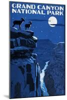 Grand Canyon National Park, Arizona - Night Scene-Lantern Press-Mounted Art Print