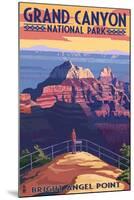 Grand Canyon National Park - Bright Angel Point-Lantern Press-Mounted Art Print