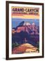 Grand Canyon National Park - Bright Angel Point-Lantern Press-Framed Art Print