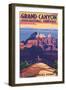 Grand Canyon National Park - Bright Angel Point-Lantern Press-Framed Art Print