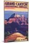 Grand Canyon National Park - Bright Angel Point-Lantern Press-Mounted Art Print