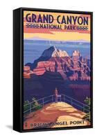 Grand Canyon National Park - Bright Angel Point-Lantern Press-Framed Stretched Canvas