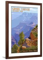 Grand Canyon National Park - Bright Angel Trail-Lantern Press-Framed Art Print