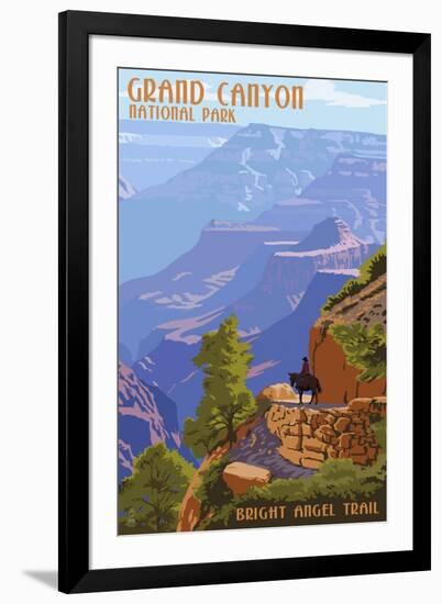 Grand Canyon National Park - Bright Angel Trail-Lantern Press-Framed Art Print