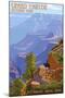 Grand Canyon National Park - Bright Angel Trail-Lantern Press-Mounted Art Print