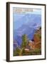 Grand Canyon National Park - Bright Angel Trail-Lantern Press-Framed Art Print