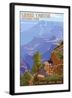 Grand Canyon National Park - Bright Angel Trail-Lantern Press-Framed Art Print