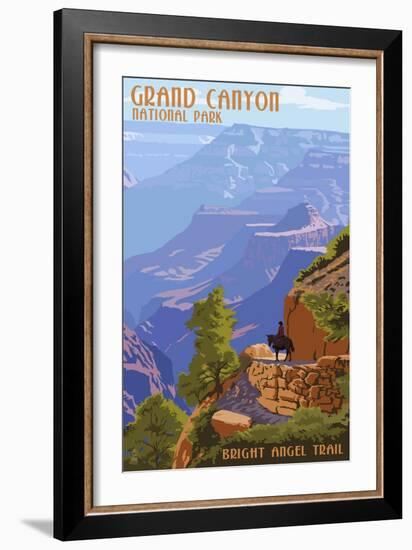 Grand Canyon National Park - Bright Angel Trail-Lantern Press-Framed Art Print