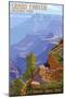 Grand Canyon National Park - Bright Angel Trail-Lantern Press-Mounted Art Print