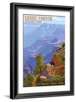 Grand Canyon National Park - Bright Angel Trail-Lantern Press-Framed Art Print