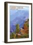 Grand Canyon National Park - Bright Angel Trail-Lantern Press-Framed Premium Giclee Print