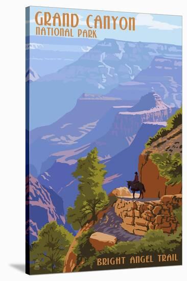 Grand Canyon National Park - Bright Angel Trail-Lantern Press-Stretched Canvas