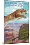 Grand Canyon National Park - Cougar Jumping-Lantern Press-Mounted Art Print