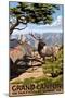 Grand Canyon National Park - Elk & Point Imperial-Lantern Press-Mounted Art Print