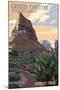 Grand Canyon National Park - Hermit Trail-Lantern Press-Mounted Art Print