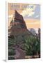 Grand Canyon National Park - Hermit Trail-Lantern Press-Framed Art Print