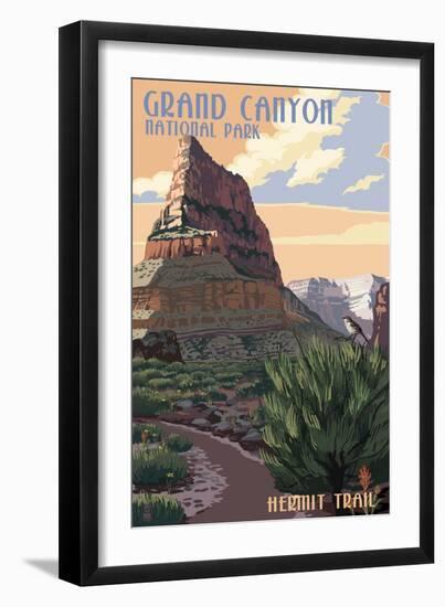 Grand Canyon National Park - Hermit Trail-Lantern Press-Framed Art Print