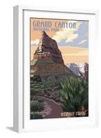 Grand Canyon National Park - Hermit Trail-Lantern Press-Framed Art Print