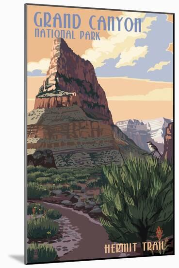 Grand Canyon National Park - Hermit Trail-Lantern Press-Mounted Art Print