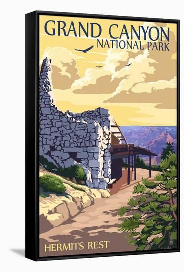 Grand Canyon National Park - Hermits Rest-Lantern Press-Framed Stretched Canvas