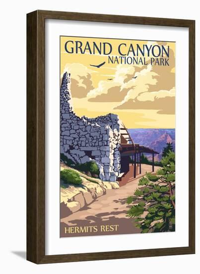 Grand Canyon National Park - Hermits Rest-Lantern Press-Framed Art Print