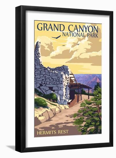 Grand Canyon National Park - Hermits Rest-Lantern Press-Framed Art Print