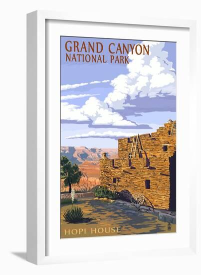 Grand Canyon National Park - Hopi House-Lantern Press-Framed Art Print